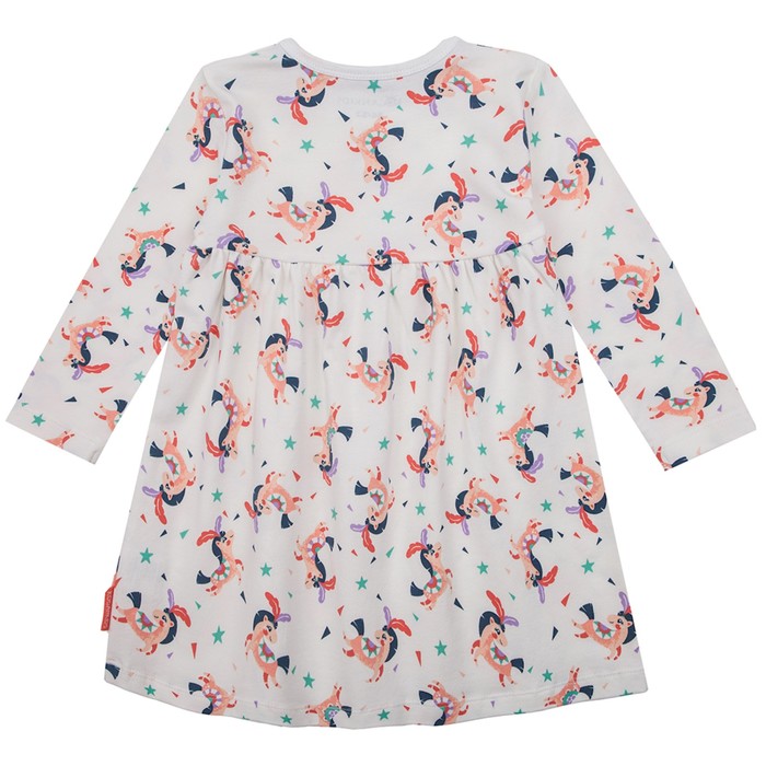 Платье для девочки, рост 104 см, принт лошадки 191-331-52