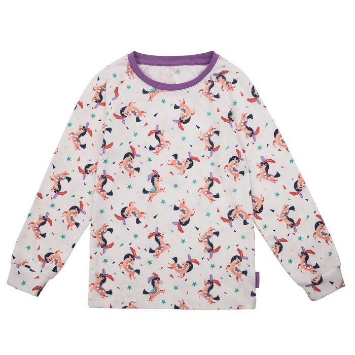 Пижама для девочки, рост 98 см, принт лошадки 191-345-52