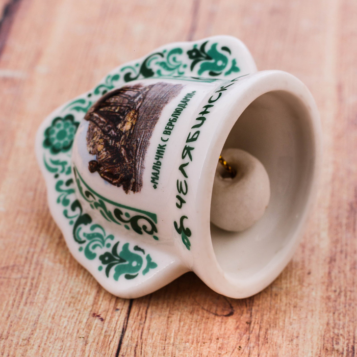 Колокольчик в виде кокошника "Челябинск" (мальчик с верблюдами), 5,5 х 5,5 см