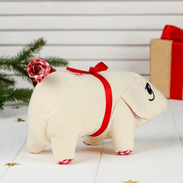 Мягкая игрушка "Поросёнок хвостик в клеточку" виды МИКС