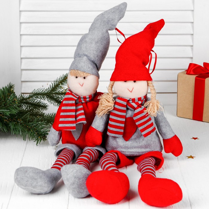 Кукла интерьерная "Девочка в колпаке", полосатые гольфики, цвета МИКС