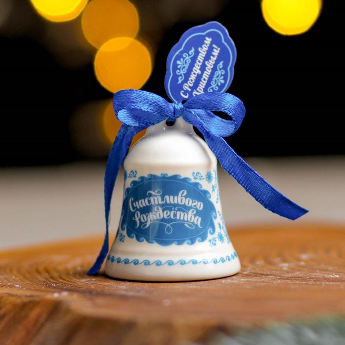 Колокольчик керамический "Рождественская ночь", 4 х 5 см