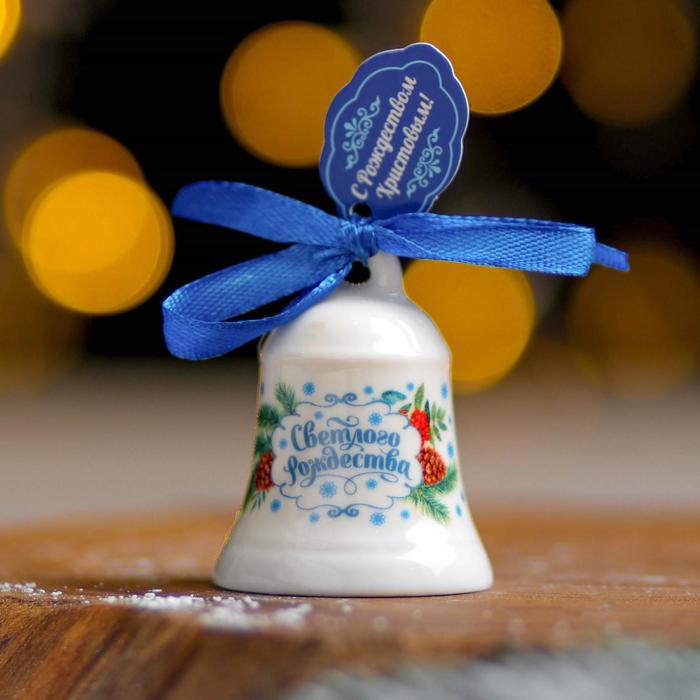 Колокольчик керамический "Снегирь", 4 х 5 см