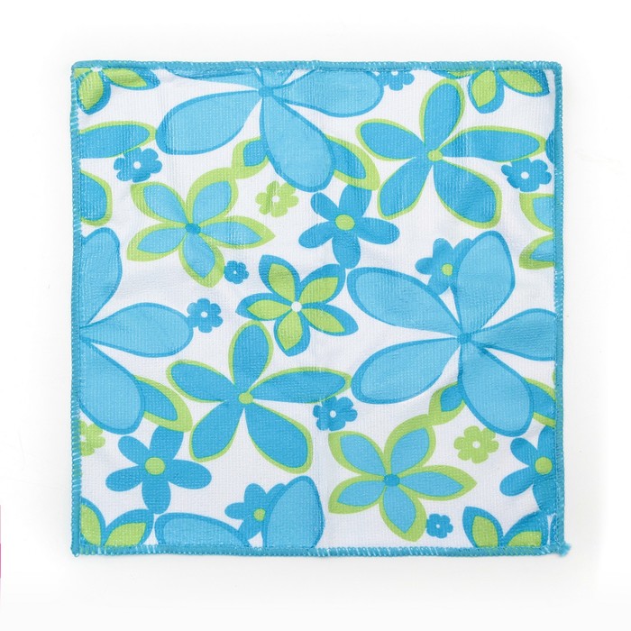 Салфетка для уборки "Цветы" 30х30 см, 200 гр