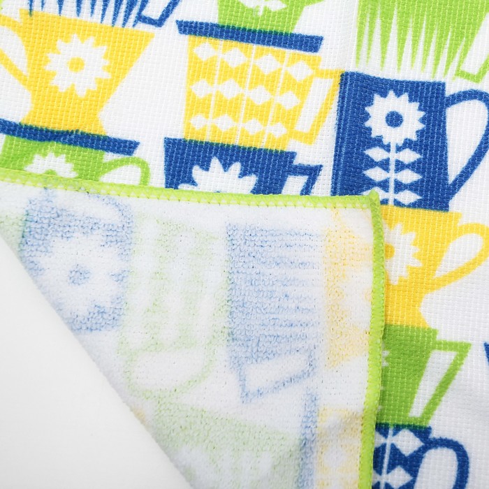 Салфетка для уборки "Чашки" 30х30 см, 200 гр