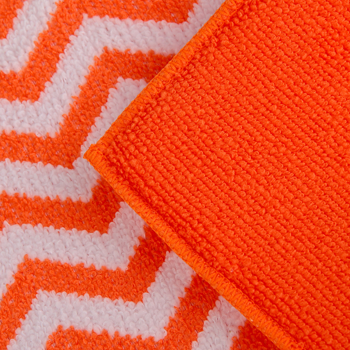 Коврик для сушки посуды 30х40 см "Зигзаг", микрофибра, цвет оранжевый