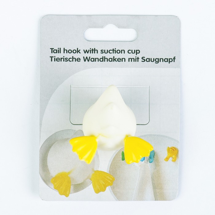 Крючок на присоске "Хвостик уточки", цвет МИКС