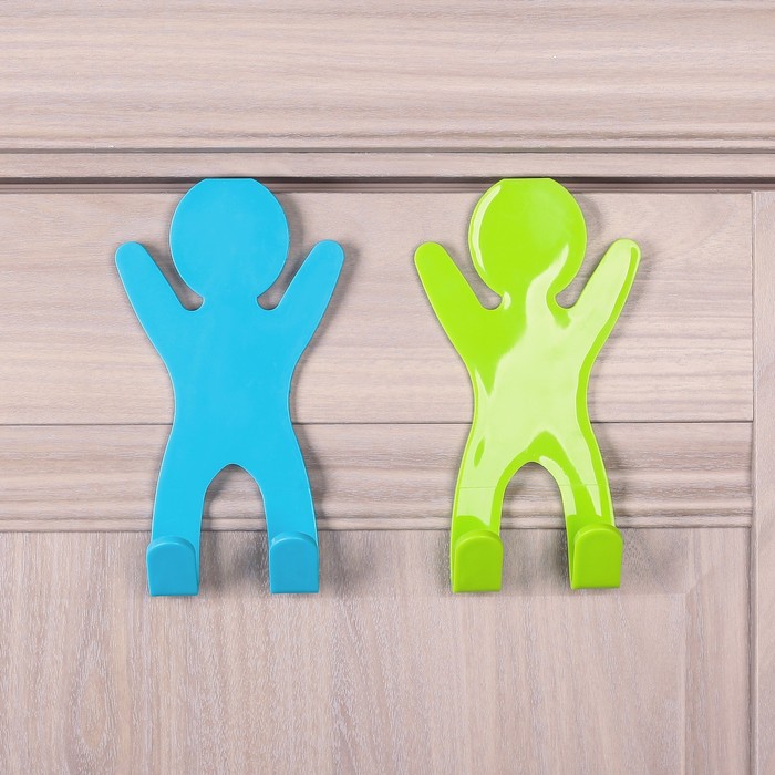 Крючок надверный 8х9х20 см "Человечек", цвет МИКС