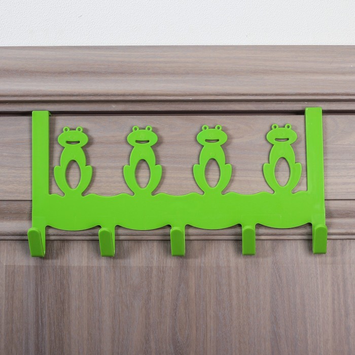 Вешалка надверная на 5 крючков "Лягушата", цвет МИКС