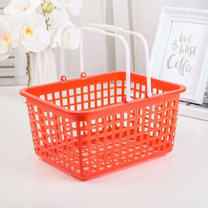 Корзина для хранения с ручками 23х18х12 см, цвета МИКС