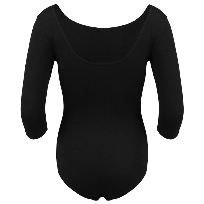 Купальник гимнастический Фея х/б, рукав 3/4, размер 30, цвет чёрный