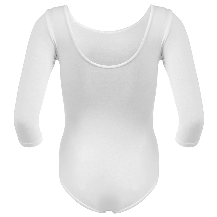 Купальник гимнастический Фея х/б, рукав 3/4, размер 30, цвет белый