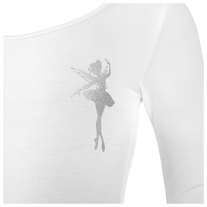 Купальник гимнастический Фея х/б, рукав 3/4, размер 36, цвет белый