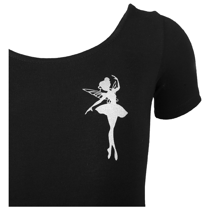 Купальник гимнастический Фея х/б, с юбкой длин.рукав, размер 36, цвет чёрный