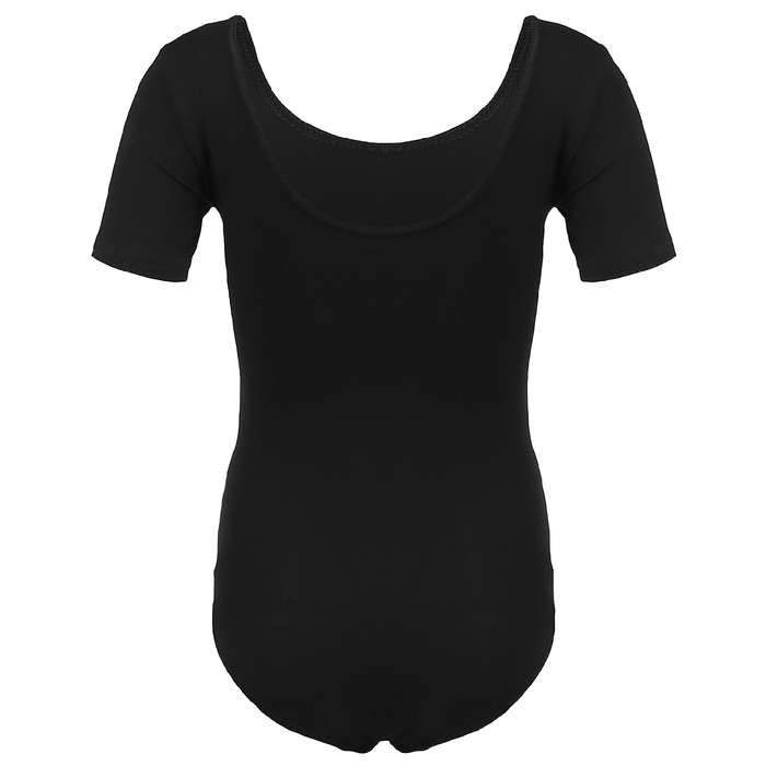 Купальник гимнастический Star х/б, короткий рукав, размер 28, цвет чёрный