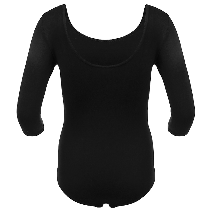 Купальник гимнастический Diamond х/б, рукав 3/4, размер 32, цвет чёрный