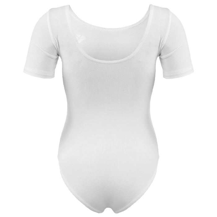 Купальник гимнастический Diamond, х/б короткий рукав, размер 40, цвет белый
