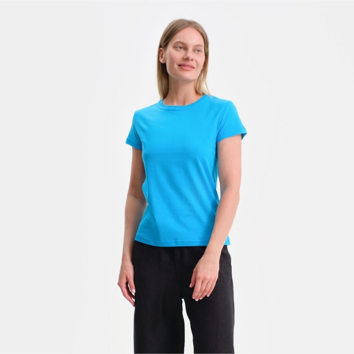 Футболка женская, цвет светло-синий/МИКС, размер 44 футболка женская цвет светло синий микс размер 50