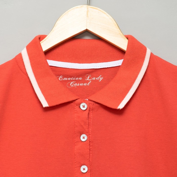 Футболка женская поло цвет красный, р-р 48