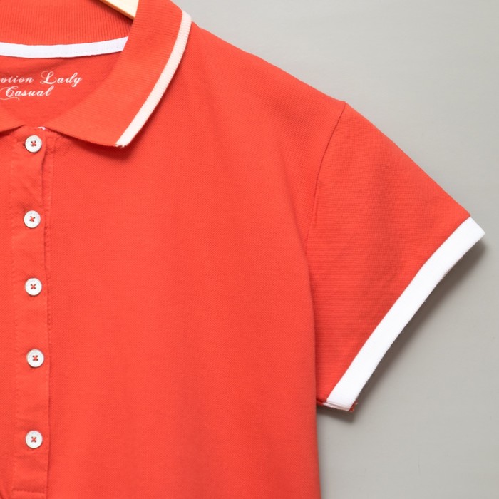 Футболка женская поло цвет красный, р-р 48