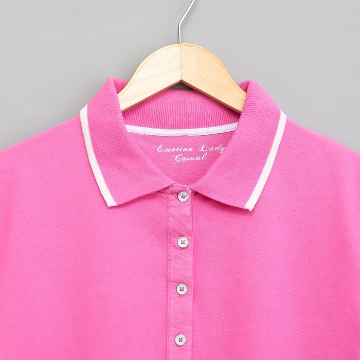 Футболка женская поло цвет розовый, р-р 46