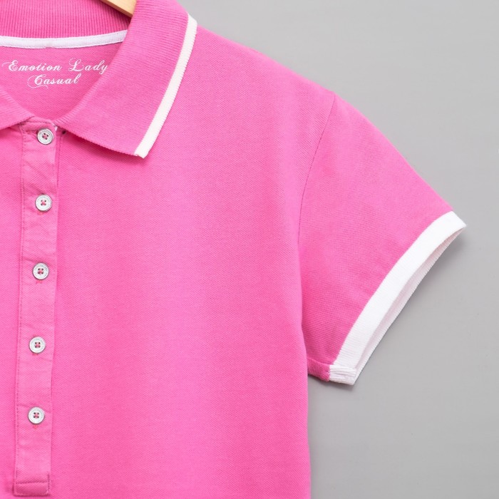 Футболка женская поло цвет розовый, р-р 46