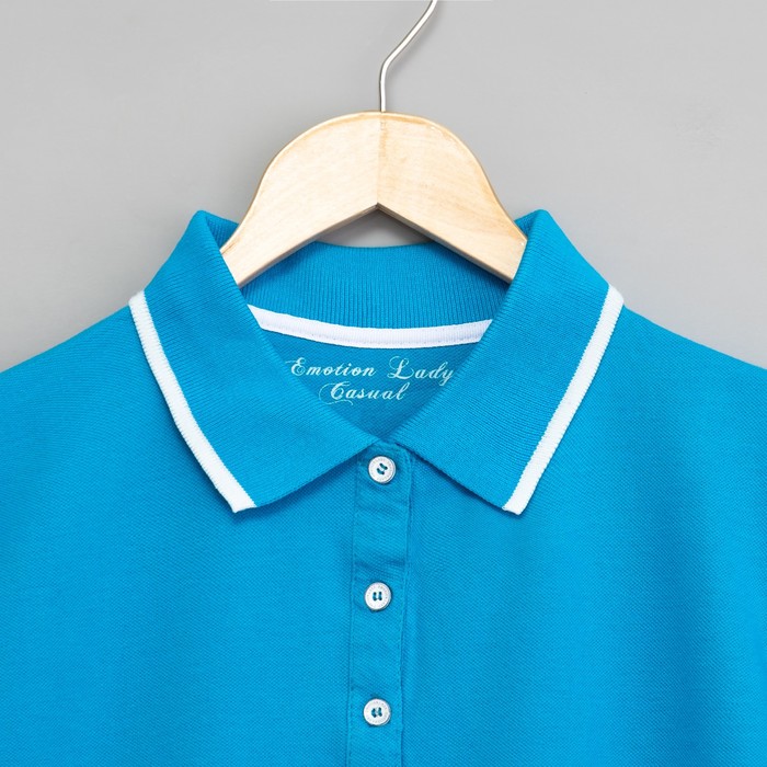 Футболка женская поло цвет голубой, р-р 46