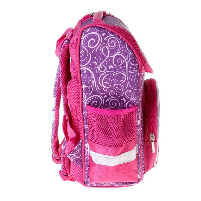 Ранец Стандарт ACTION! Animal Club 32*25*13 дев, сиреневый/розовый