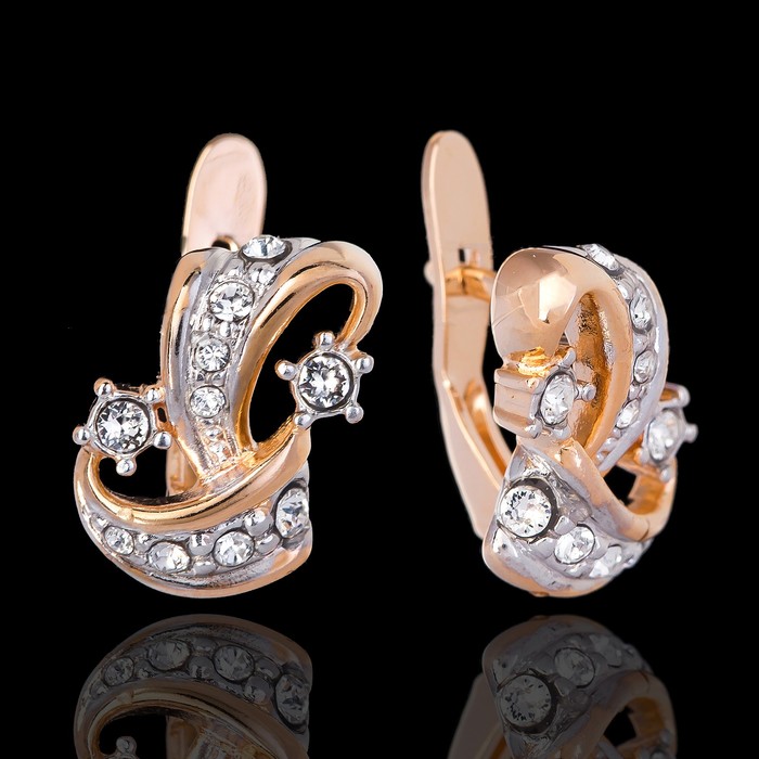 Серьги "Феодосия", цвет белый в золоте