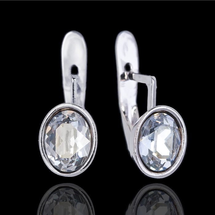 Серьги "Канопус", цвет серо-голубой в серебре