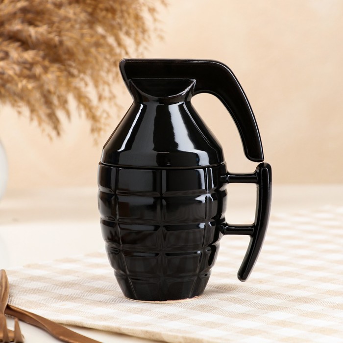 Кружка "Граната" 0,25 л, чёрный, глянец