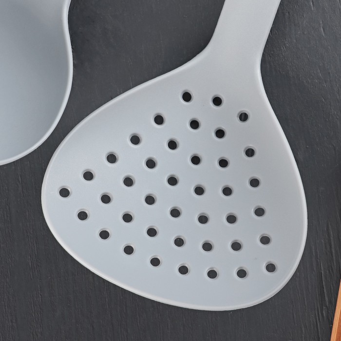 Набор кухонных принадлежностей "Трио" 33 см, цвет серый