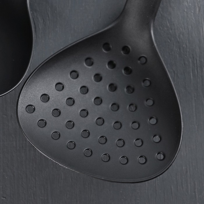 Набор кухонных принадлежностей "Трио" 33 см, цвет чёрный