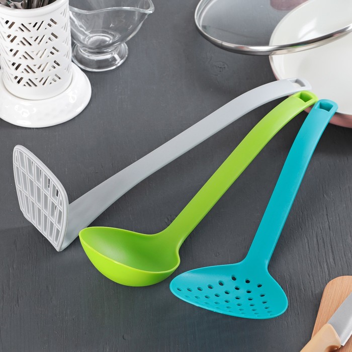 Набор кухонных принадлежностей "Трио" 33 см, цвет микс