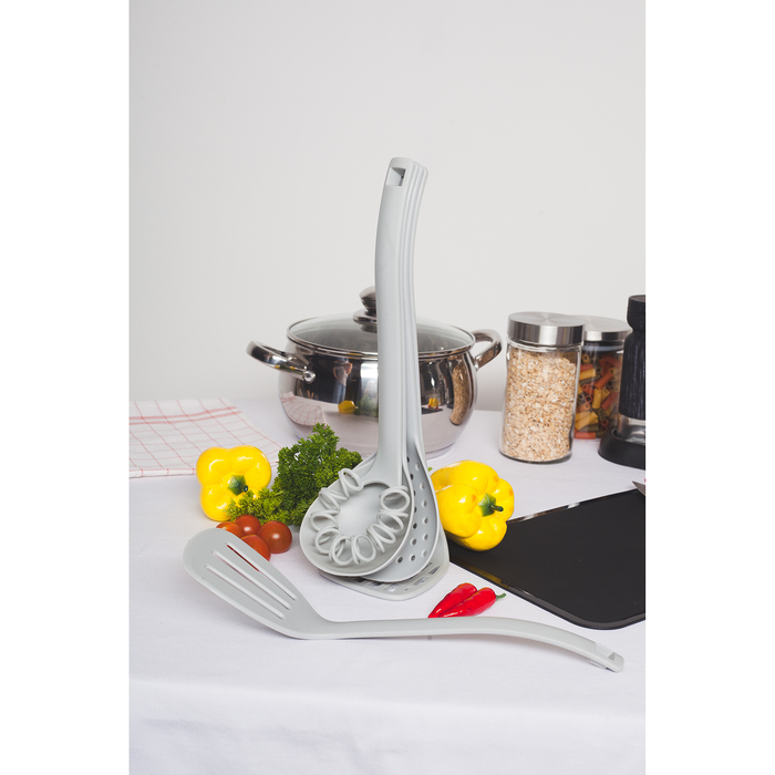 Набор кухонных принадлежностей "Ассорти" 33 см, цвет серый