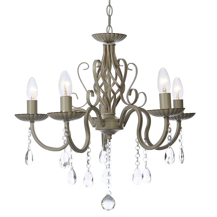 Люстра "Дарьяна" 5x60Вт E27 белый 54x54x71 см.