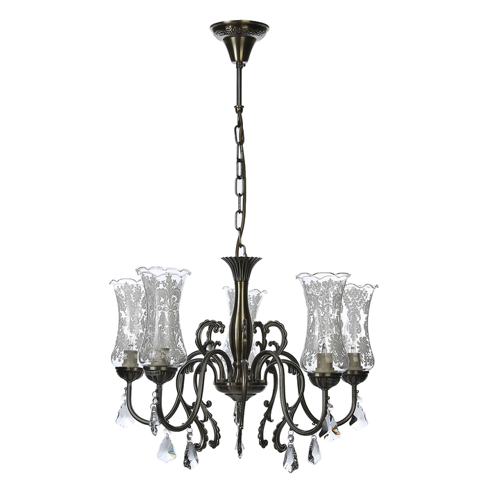 Люстра "Домника" 5x60Вт E14 бронза 50x50x70см