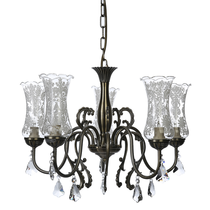 Люстра "Домника" 5x60Вт E14 бронза 50x50x70см