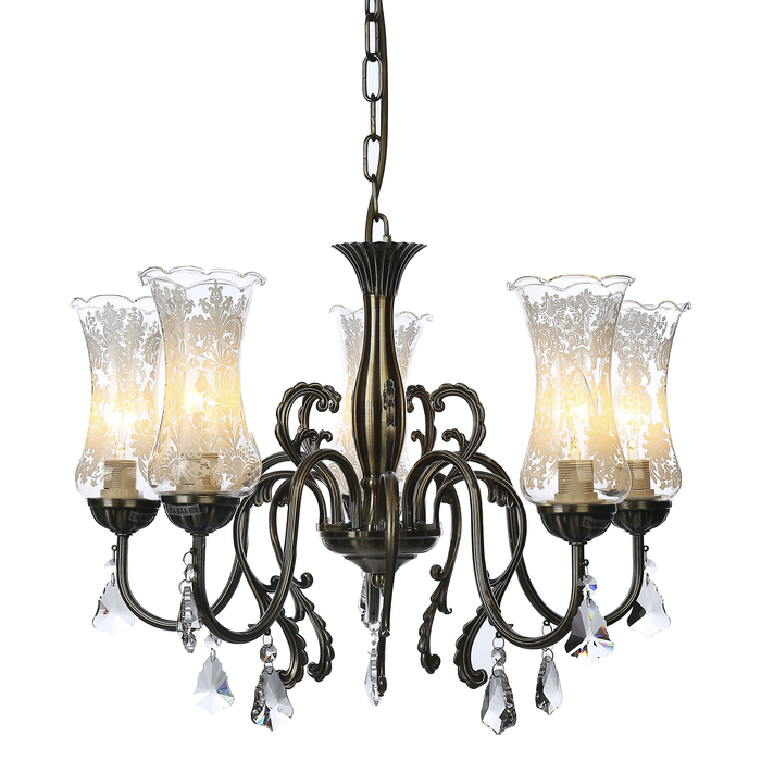 Люстра "Домника" 5x60Вт E14 бронза 50x50x70см