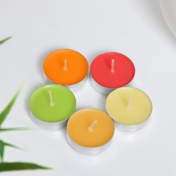 Набор чайных свечей ароматизированных "Фрукты", 5штук, микс