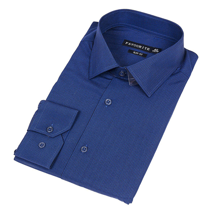 Сорочка приталенная мужская  R105045_FAV цвет синий, р-р 42
