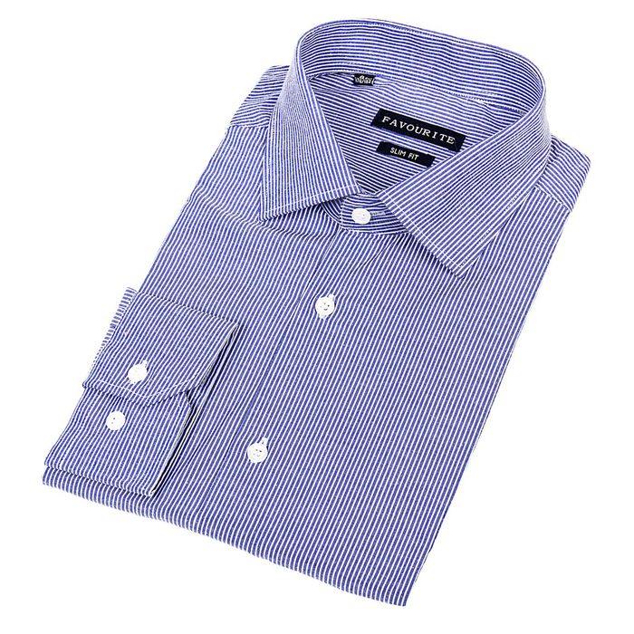 Сорочка приталенная мужская  R204216_FAV цвет синий, р-р 44