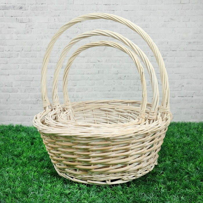 Набор корзин «Слим», 3 шт, 38×14,5/39 см, 34×12,5/35 см, 30×10/31 см, ива