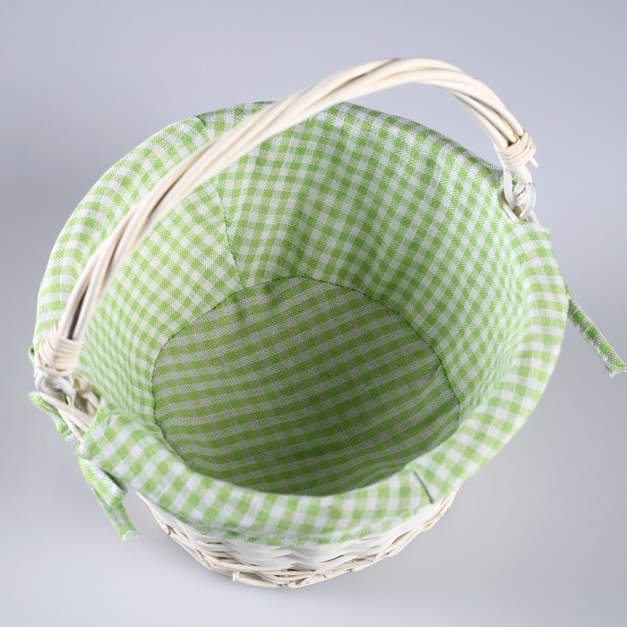 Корзина «Клеточка», 22×12/30 см, ива, ткань