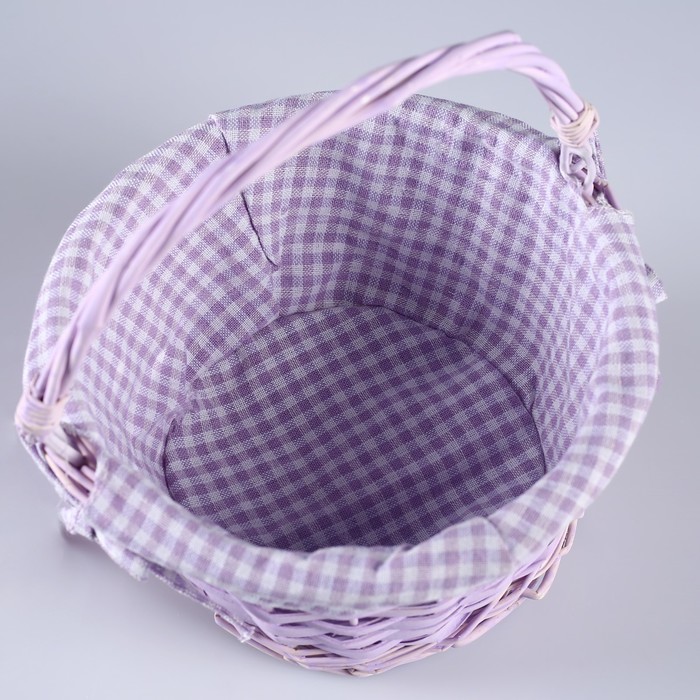 Корзина «Клеточка», 22×12/30 см, ива, ткань