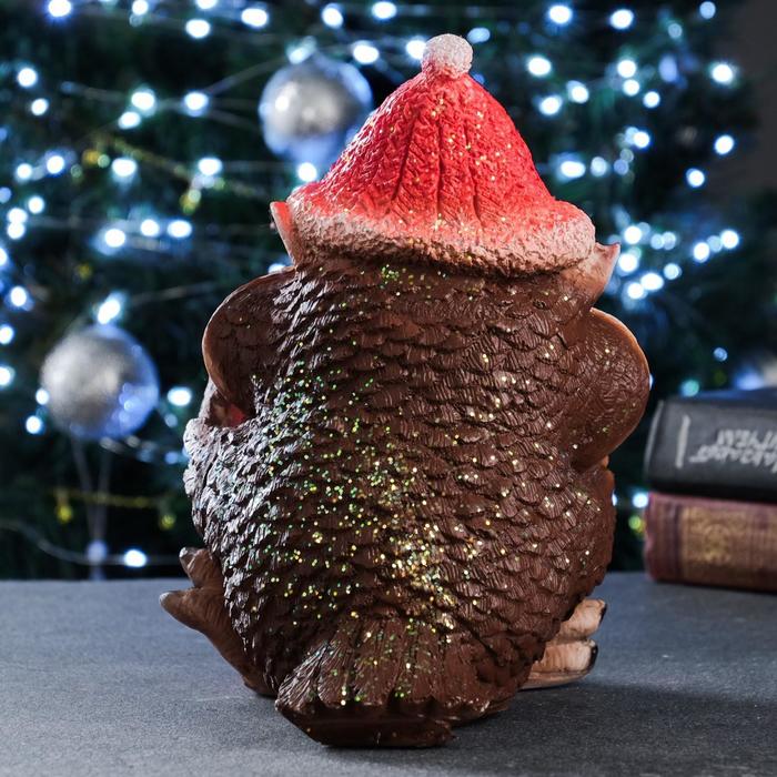 Статуэтка "Сова с мешком "На счастья" с блестками 35см