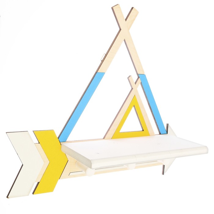 Полка детская с крючками и доп.элементом "Вигвам"