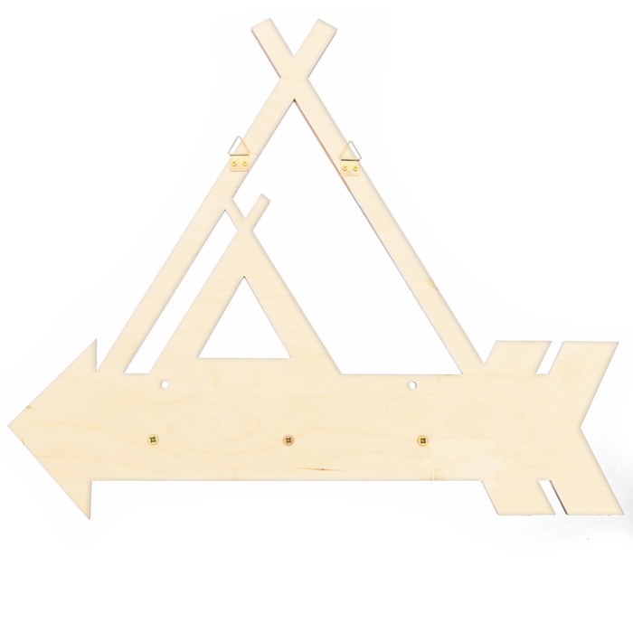 Полка детская с крючками и доп.элементом "Вигвам"