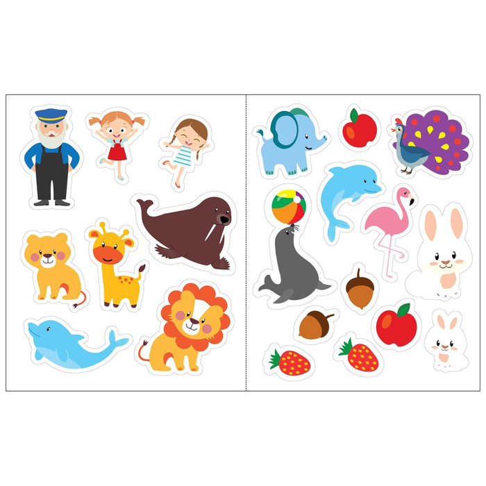 Набор книг с многоразовыми наклейками "Окружающий мир" 12 стр.