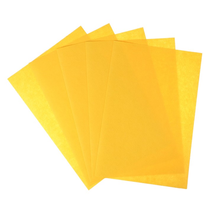 Фетр жёсткий 1 мм 40х60 см 195гр/м2 жёлтый 016